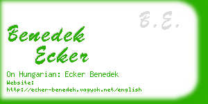 benedek ecker business card